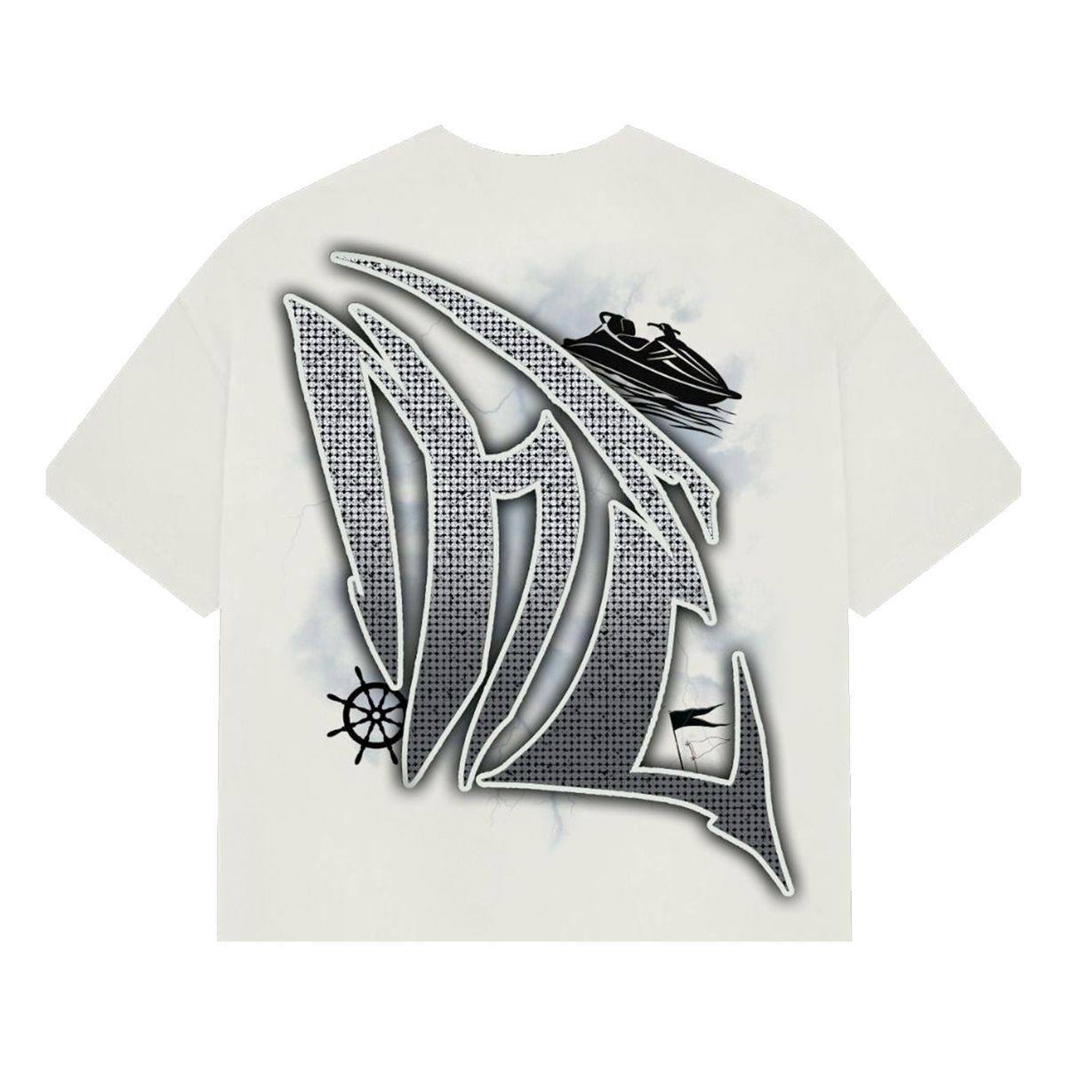 Jetski Rhinestone Tee (Cream)