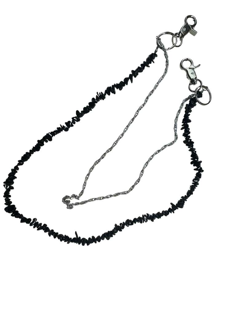 Jeans Chain – Black Stone & Silver Twist