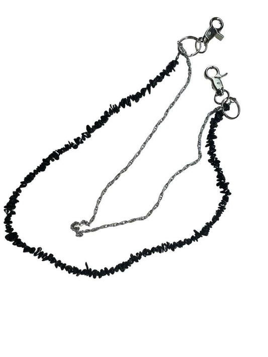 Jeans Chain – Black Stone & Silver Twist
