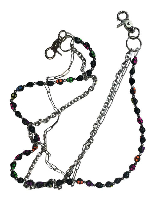 Jeans Chain – Neon Skull Bead Mix Chain