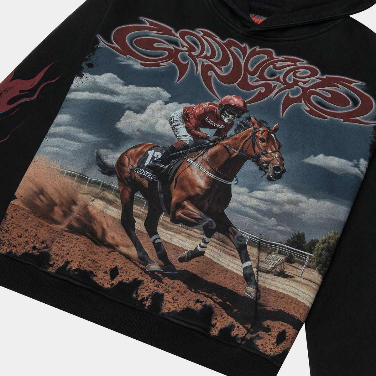 Thoroughbred Hoodie (Black-Wash)