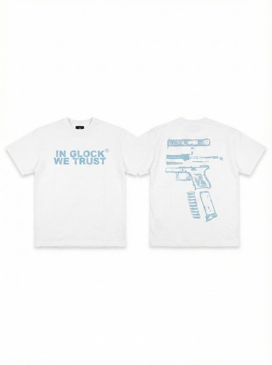 G-LOCK TSHIRT (White-Baby blue)