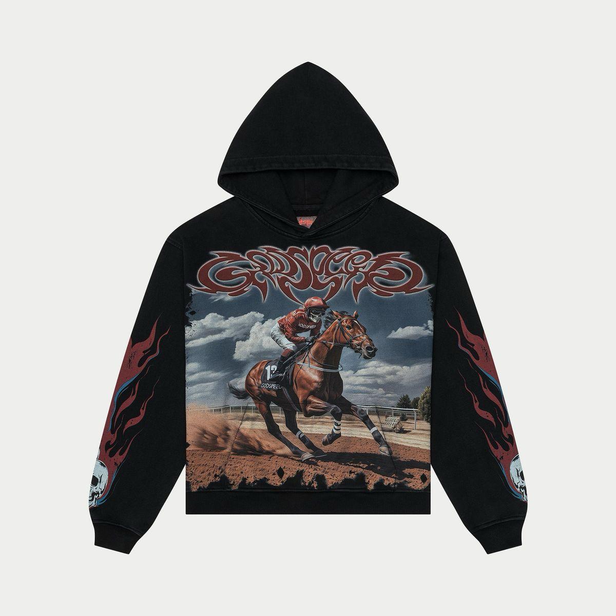 Thoroughbred Hoodie (Black-Wash)